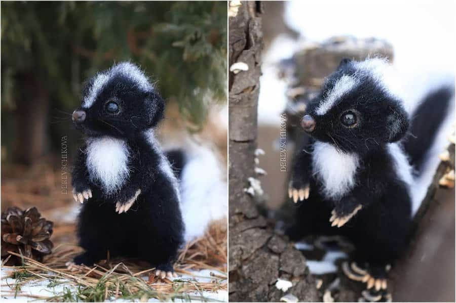  Skunks | Super Realistic And Extra Cute Felt Animals By Russian Artist | Brain Berries