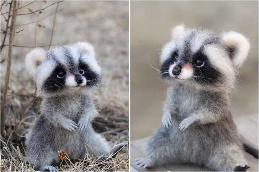 Racoons | Super Realistic And Extra Cute Felt Animals By Russian Artist | Brain Berries