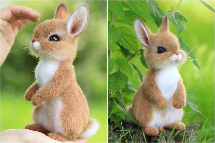 Ginger bunny | Super Realistic And Extra Cute Felt Animals By Russian Artist | Brain Berries